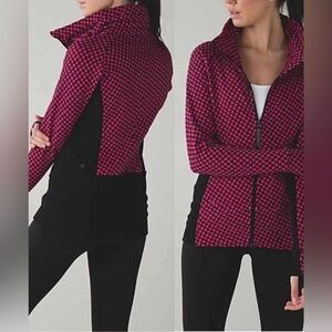 Lululemon Women Radiant Deep Dive Berry Rumble Black Running Jacket Size 10